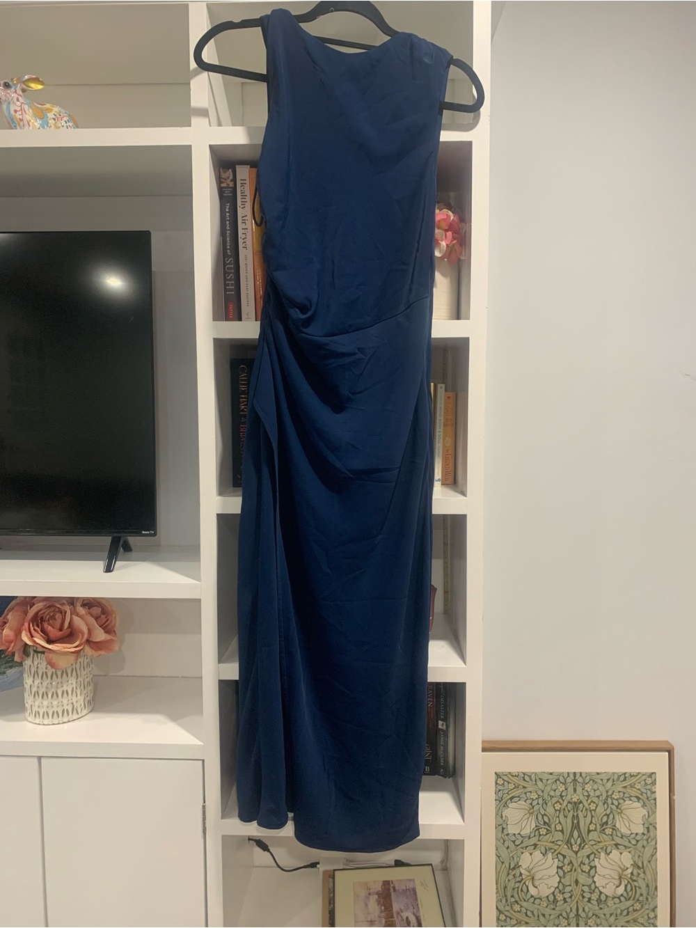 Abercrombie & Fitch Navy Midi Dress with Slit